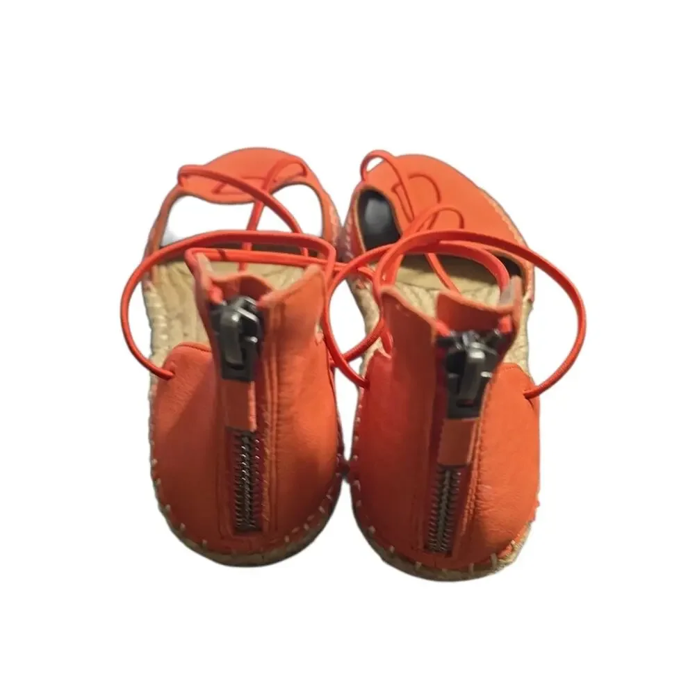 Eileen Fisher Orange Leather Espadrille Flats